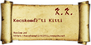 Kecskeméti Kitti névjegykártya